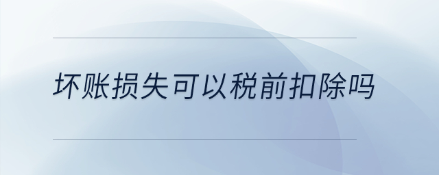 壞賬損失可以稅前扣除嗎？