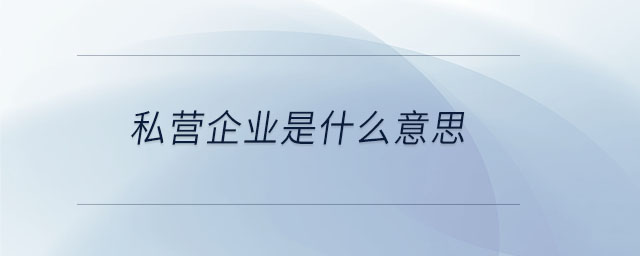 私營企業(yè)是什么意思
