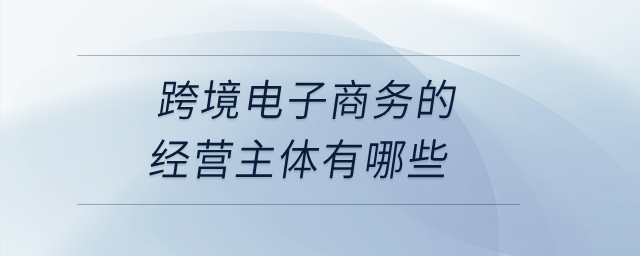 跨境電子商務(wù)的經(jīng)營主體有哪些？