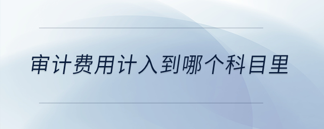 審計(jì)費(fèi)用計(jì)入到哪個(gè)科目里？