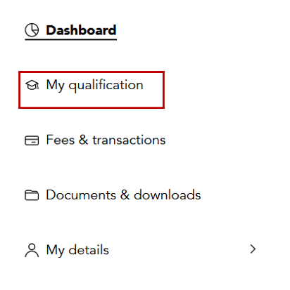 1. 登錄myACCA賬號(hào)后，點(diǎn)擊“My qualification”