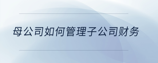 母公司如何管理子公司財務？