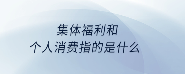 集體福利和個(gè)人消費(fèi)指的是什么？