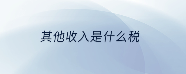 其他收入是什么稅？