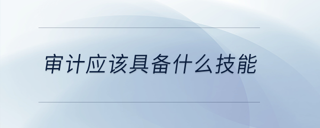 審計(jì)應(yīng)該具備什么技能？