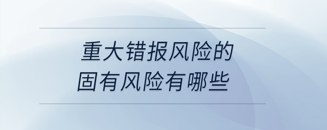 重大錯(cuò)報(bào)風(fēng)險(xiǎn)的固有風(fēng)險(xiǎn)有哪些？