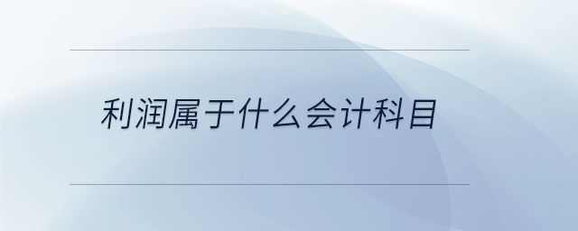 利潤屬于什么會計科目