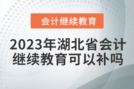 2023年湖北省會計繼續(xù)教育可以補嗎？