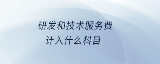 研發(fā)和技術(shù)服務(wù)費(fèi)計入什么科目