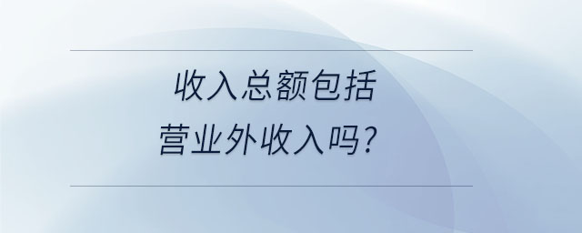 收入總額包括營業(yè)外收入嗎