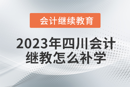 2023年四川會計繼續(xù)教育怎么補學？