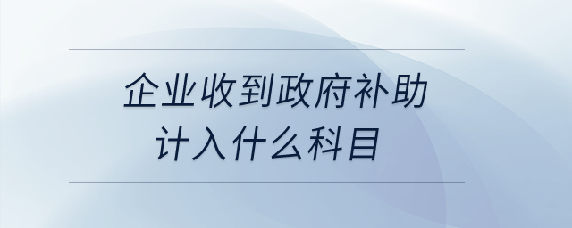 企業(yè)收到政府補(bǔ)助計(jì)入什么科目？