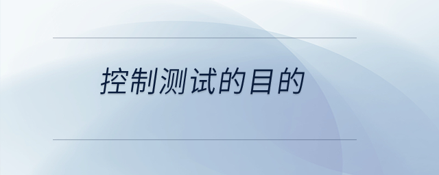 控制測試的目的？