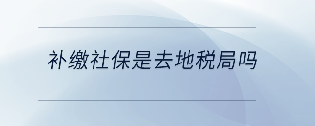 補繳社保是去地稅局嗎？