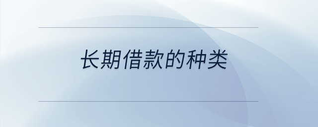 長期借款的種類？