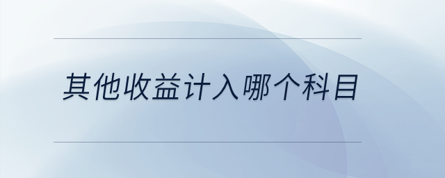 其他收益計(jì)入哪個(gè)科目？