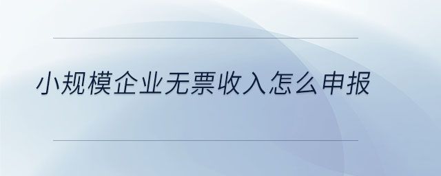 小規(guī)模企業(yè)無(wú)票收入怎么申報(bào)