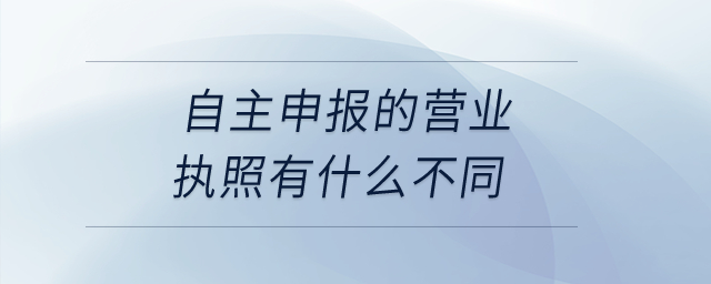 自主申報的營業(yè)執(zhí)照有什么不同？