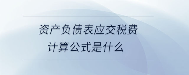 資產(chǎn)負債表應(yīng)交稅費計算公式是什么