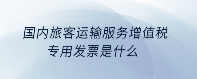 國(guó)內(nèi)旅客運(yùn)輸服務(wù)增值稅專用發(fā)票是什么？