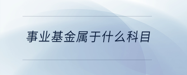 事業(yè)基金屬于什么科目？