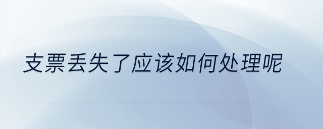 支票丟失了應(yīng)該如何處理呢？