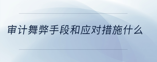 審計(jì)舞弊手段和應(yīng)對(duì)措施什么？