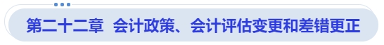 中級會計第二十二章  會計政策、會計評估變更和差錯更正
