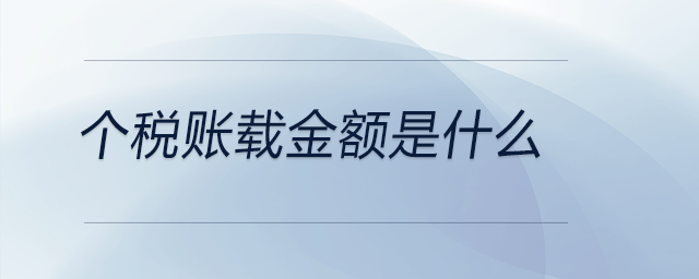 個(gè)稅賬載金額是什么
