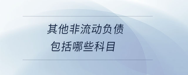 其他非流動(dòng)負(fù)債包括哪些科目