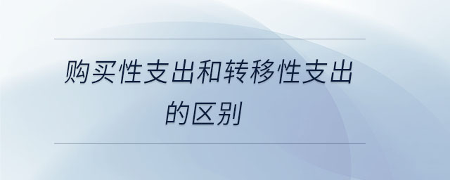 購(gòu)買性支出和轉(zhuǎn)移性支出的區(qū)別