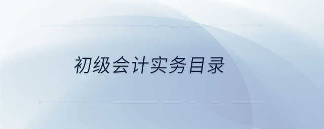 初級會計實務目錄
