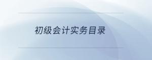 初級會計(jì)實(shí)務(wù)目錄