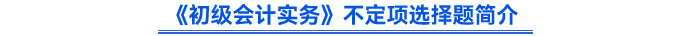 《初級(jí)會(huì)計(jì)實(shí)務(wù)》不定項(xiàng)選擇題簡(jiǎn)介