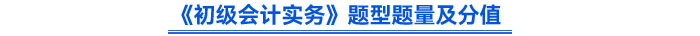 《初級會(huì)計(jì)實(shí)務(wù)》題型題量及分值