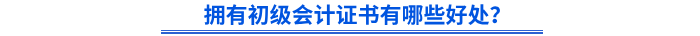 擁有初級(jí)會(huì)計(jì)證書有哪些好處？