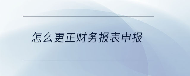 怎么更正財務(wù)報表申報