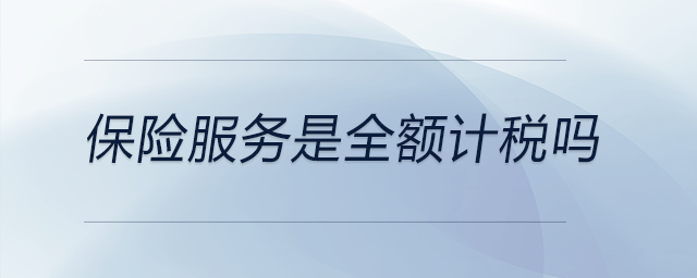 保險服務(wù)是全額計稅嗎