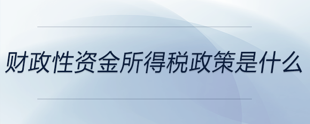 財(cái)政性資金所得稅政策是什么
