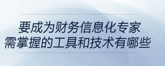 如果要成為財(cái)務(wù)信息化專家，需掌握的數(shù)字化工具和技術(shù)一般有哪些