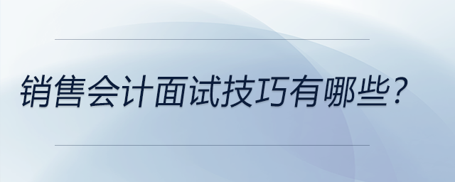 銷售會(huì)計(jì)面試技巧有哪些？