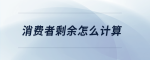 消費(fèi)者剩余怎么計算
