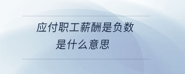 應(yīng)付職工薪酬是負(fù)數(shù)是什么意思