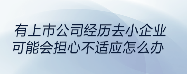 有上市公司經(jīng)歷去小企業(yè)，會擔(dān)心不適應(yīng)或不會長期留下該怎么辦