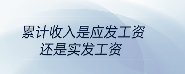 累計收入是應發(fā)工資還是實發(fā)工資