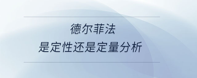 德?tīng)柗品ㄊ嵌ㄐ赃€是定量分析