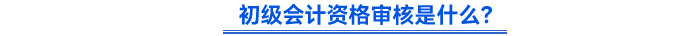 初級會計資格審核是什么？