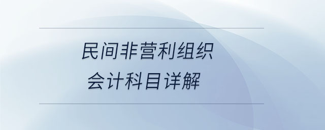 民間非營利組織會(huì)計(jì)科目詳解
