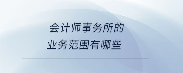 會計師事務(wù)所的業(yè)務(wù)范圍有哪些