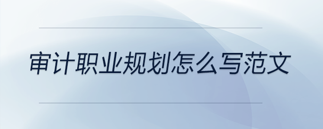 審計職業(yè)規(guī)劃怎么寫范文